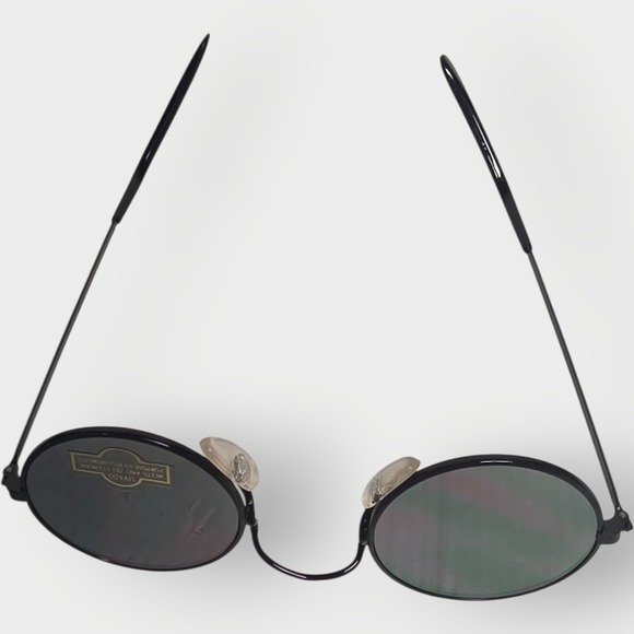 NEW Holographic WIDE HUMAN EYES Sunglasses Glasses Vintage 1990's Black Frames - Picture 3 of 8